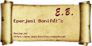 Eperjesi Bonifác névjegykártya